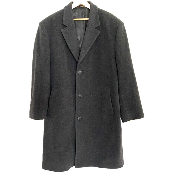 Michael Kors- Dark Grey 80% Wool Long winter Coat, pockets, Men's size 44S - Picture 1 of 5